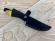 Нож Барсук сталь х12мф рукоять кап клена стабилизированный янтарный