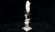 Эксклюзивный Нож "Русалка" дамаска в ламинате, рукоять мокумэ-гане, янтарь и бивень моржа на подставке 