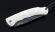 Складной нож Таежник, сталь булат, рукоять накладки акрил белый