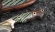 Эксклюзивный нож «Малыш» дамаск в ламинате цельнометаллический, накладки зуб мамонта и железное дерево