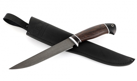 Нож Филейка средняя сталь Х12МФ, рукоять венге + черный граб