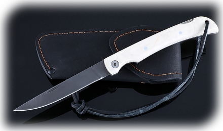 Складной нож Мексиканец, сталь Х12МФ, рукоять накладки акрил белый
