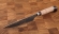 Кухонный нож Шеф №6 сталь Х12МФ, рукоять береста с гравировкой