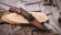 Нож из стали S390 «Лютик», рукоять карельская береза коричневая, кость мамонта и бубинга
