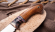 Нож из стали S390 «Хантер», рукоять мокумэ-ганэ, зуб мамонта и железное дерево