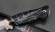Коллекционный нож Косуля ламинация S 390 в  крученом дамаске, мокуме-гане акрил черный, скримшоу Титаник