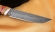 Авторский Нож Гриф сталь дамаск нержавеющий рукоять карельская береза пин кость мамонта мокуме-гане на подставке