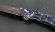 Складной нож Акула, сталь булат, рукоять накладки акрил синий
