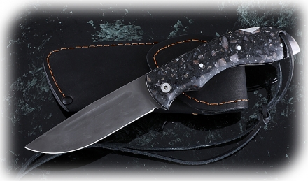 Нож Беркут, складной, сталь Х12МФ, рукоять накладки акрил гранит