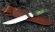 Нож из стали S390 «Ирбис-2» рукоять карбон бивень моржа карельская береза зеленая