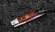 Нож Финка НКВД складная сталь х12мф накладки акрил красный+черный с красной звездой
