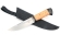 Нож Гриф сталь S390,   рукоять береста+черный граб, мельхиор (Нестандрат с долом) (Распродажа)
