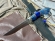 Нож Алтай сталь Х12МФ, рукоять карельская береза синяя акрил (паук)
