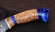 Тяпка №8 сталь Х12МФ, рукоять карельская береза акрил синий