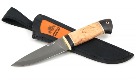 Нож Клык-2 сталь Булат, рукоять карельская береза+ черный граб