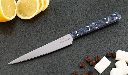 Кухонный нож Шеф №7 сталь 95Х18, рукоять синий акрил