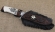 Авторский нож «Шериф» сталь Elmax, рукоять рог лося со скримшоу с формованными ножнами