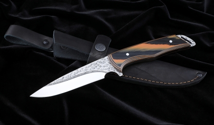 Нож №39-2 Х12МФ цельнометаллический рукоять G10 чернооранжевая