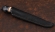 Нож Ягуар сталь Х12МФ, рукоять береста черный граб (зебра)