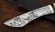 Нож Каратель сталь Х12МФ художественное травление, рукоять карельская береза черный граб