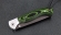 Складной нож Лиса-2, сталь Х12МФ, рукоять накладки микарта зеленая с дюралью