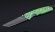 Складной нож Като, сталь булат, рукоять накладки акрил зеленый