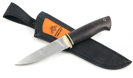Нож Клык-2 сталь Х12МФ(сатин), рукоять черный граб