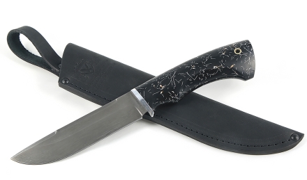 Нож Барракуда сталь Х12МФ, рукоять искусственный камень, черный