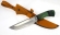 Нож из стали S390 Алтай рукоять наборная карельская береза стабилизированная изумруд, мельхиор