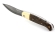 Складной нож Клык, сталь булат, рукоять накладки карельская береза стабилизированная коричневая