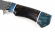 Нож из стали S390 «Жерех» рукоять карельская береза стабилизированная синяя + коричневая, мельхиор