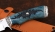 Нож из стали S390 «Универсал» рукоять карельская береза стабилизированная синяя, мельхиор
