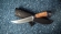Нож Лесник сталь Sandvik 12c27 рукоять черный граб и стабилизированная карельская береза янтарь