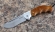 Складной нож Ястреб, сталь Elmax, рукоять накладки карельская береза стабилизированная янтарь