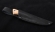 Нож Малыш-1, дамаск, рукоять карельская береза, акрил белый