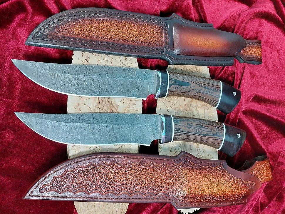 Набор ножей из дамасской стали