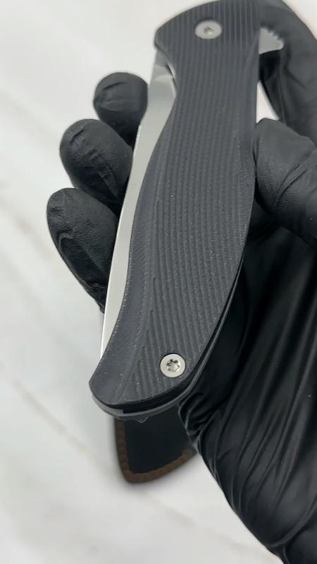 Нож складной Back сталь Х12МФ накладки G10 черная + AUS8 (подшипники, клипса)