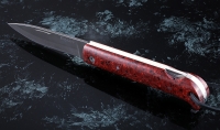 Нож Стриж, складной, сталь булат, рукоять накладки акрил красный - Нож Стриж, складной, сталь булат, рукоять накладки акрил красный