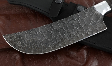 Нож для мяса дамаск полный камень черный граб Нож для мяса дамаск полный камень черный граб