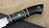 Нож Засапожный М390 - сатин рукоять карбон карельская береза зеленая черный граб
