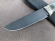 Нож Барракуда сталь дамаск торцевой с воронением рукоять черный граб акрил, мельхиор (распродажа)