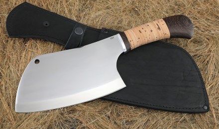 Тяпка №1 сталь 95Х18, рукоять береста 