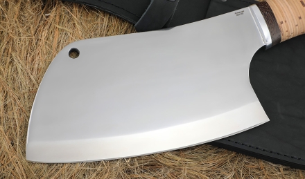 Тяпка №1 сталь 95Х18, рукоять береста 