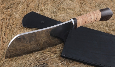 Тяпка №1 сталь 95Х18, рукоять береста 