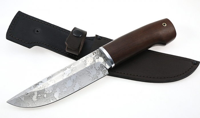 Нож Аллигатор сталь D2, рукоять коричневый граб