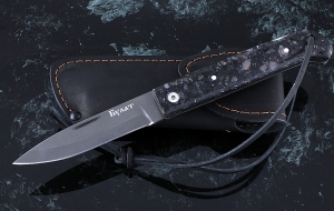 Нож Стриж, складной, сталь булат, рукоять накладки акрил гранит