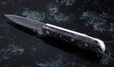 Нож Стриж, складной, сталь булат, рукоять накладки акрил гранит Нож Стриж, складной, сталь булат, рукоять накладки акрил гранит