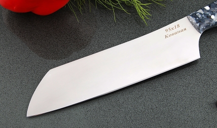 Кухонный нож Шеф №3 сталь 95Х18, рукоять синий акрил Кухонный нож Шеф №3 сталь 95Х18, рукоять синий акрил