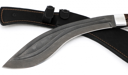 Нож Мачете №6 (кукри) сталь дамаск-долы рукоять венге Нож Мачете №6 (кукри) сталь дамаск-долы рукоять венге