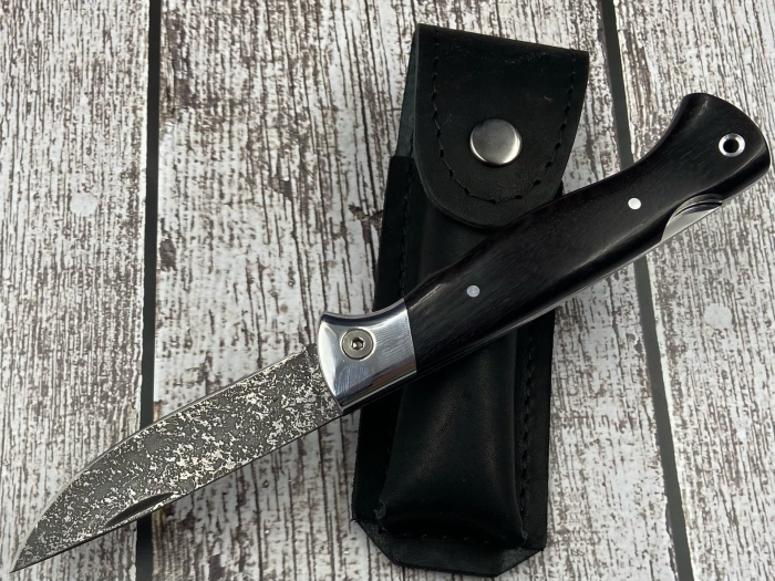 Нож Белка складной D2 черный граб (распродажа)
